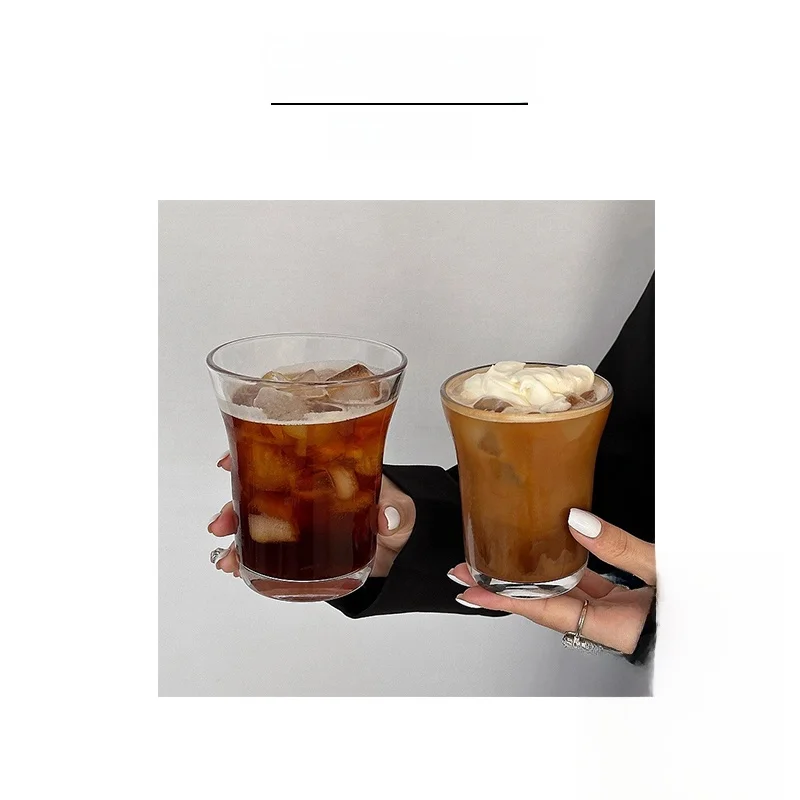 Vietri Mare Glass  Creative Thick Bottom Coffee  Latte Art Americano  Ice Coffee  | Evans Texture Glass Coffee