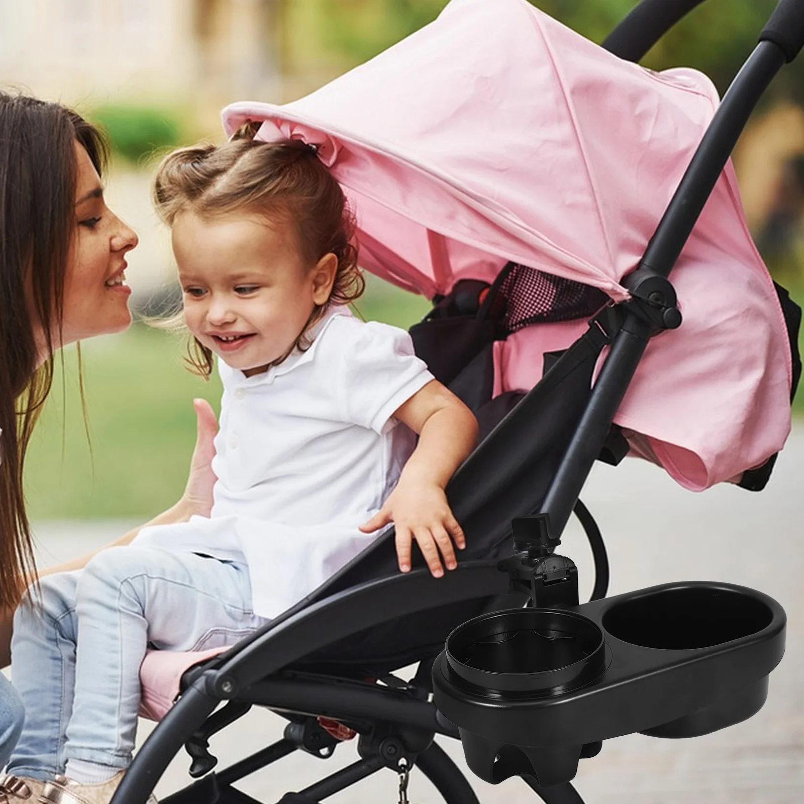 

Universal Stroller Tray Dual Cup Holder Snack Holder Storage Rack for Outdoor Stroller Attachment Accessories Outdoor Snack Tray