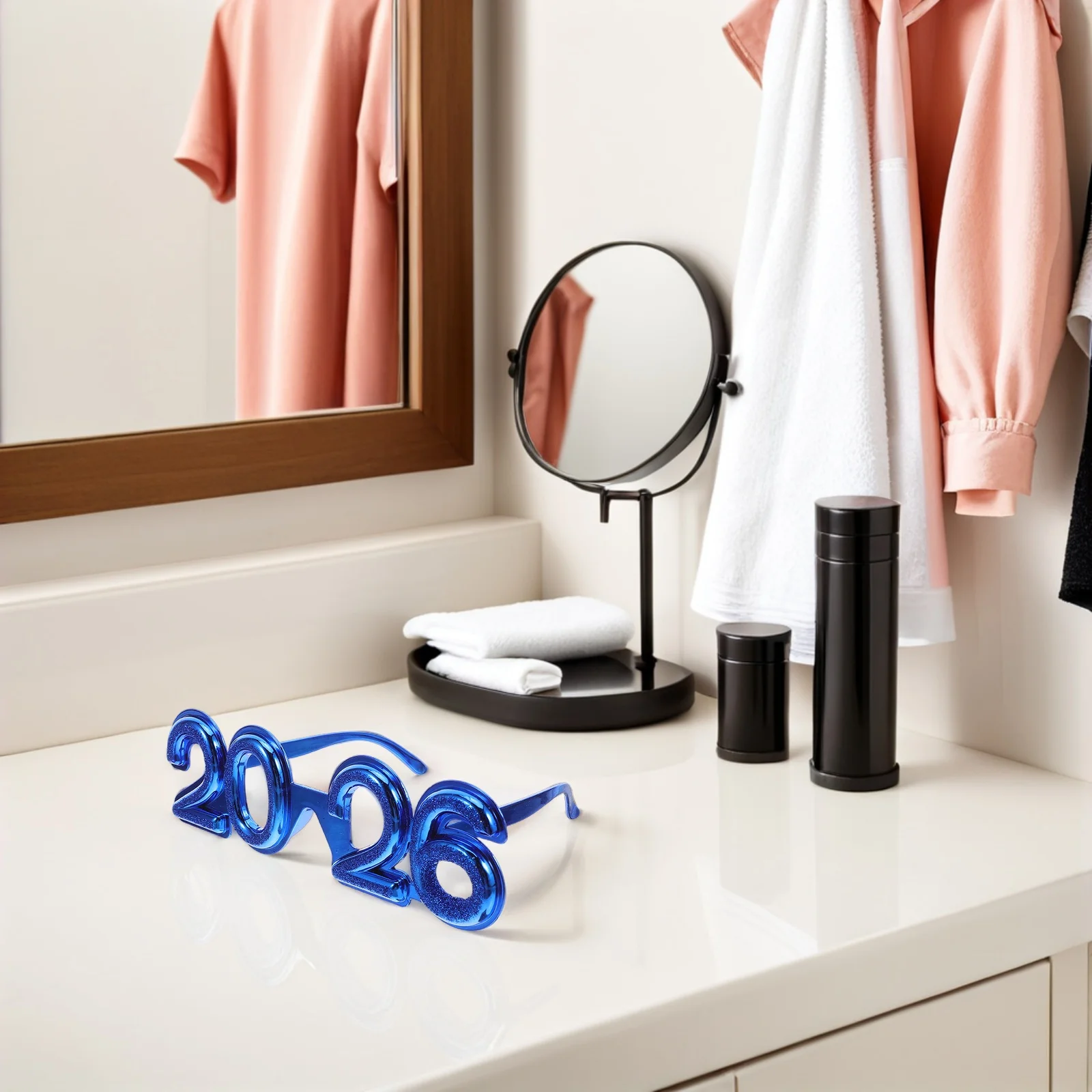 

2026 Novelty Glasses Sunglasses Glitter Eyeglass New Year Props Frame Christmas Costume Eyewear