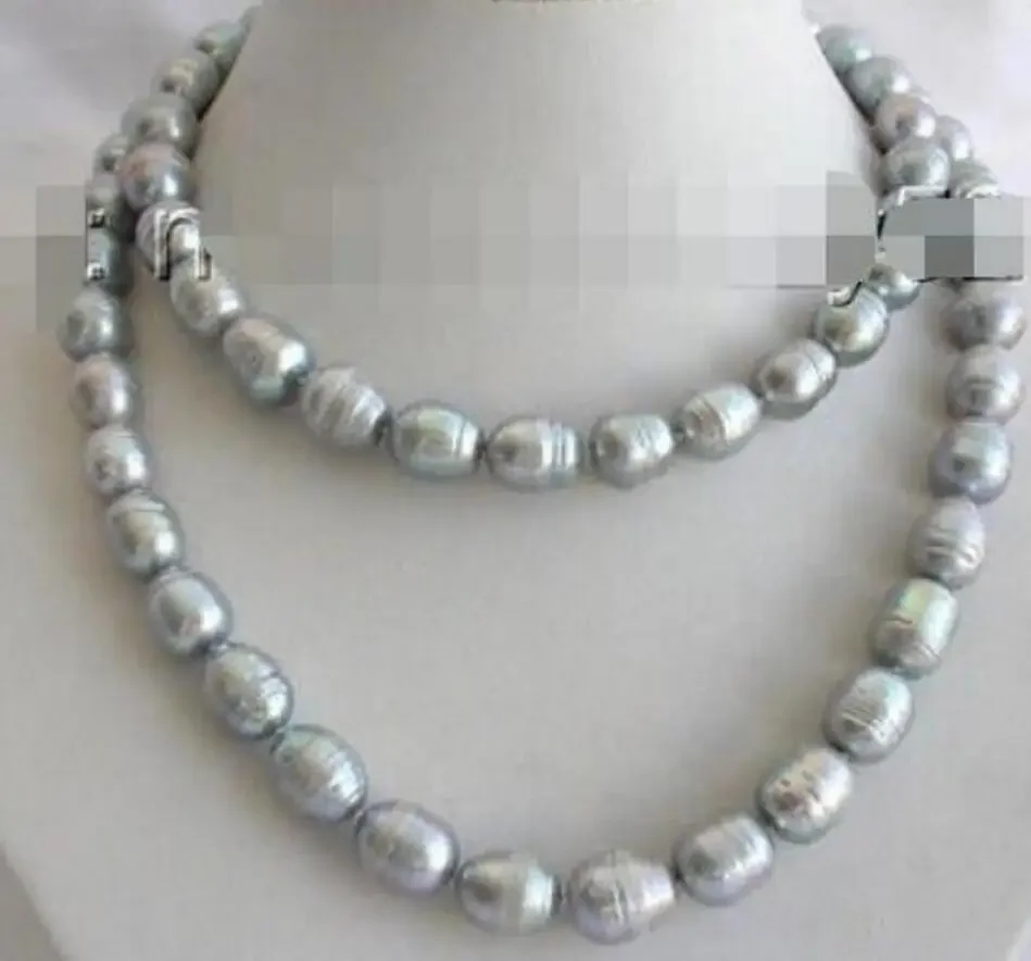 

потрясающее длинное ожерелье из серого пресноводного жемчуга в стиле барокко диаметром 32 дюйма, 9-10 мм, драгоценный камень