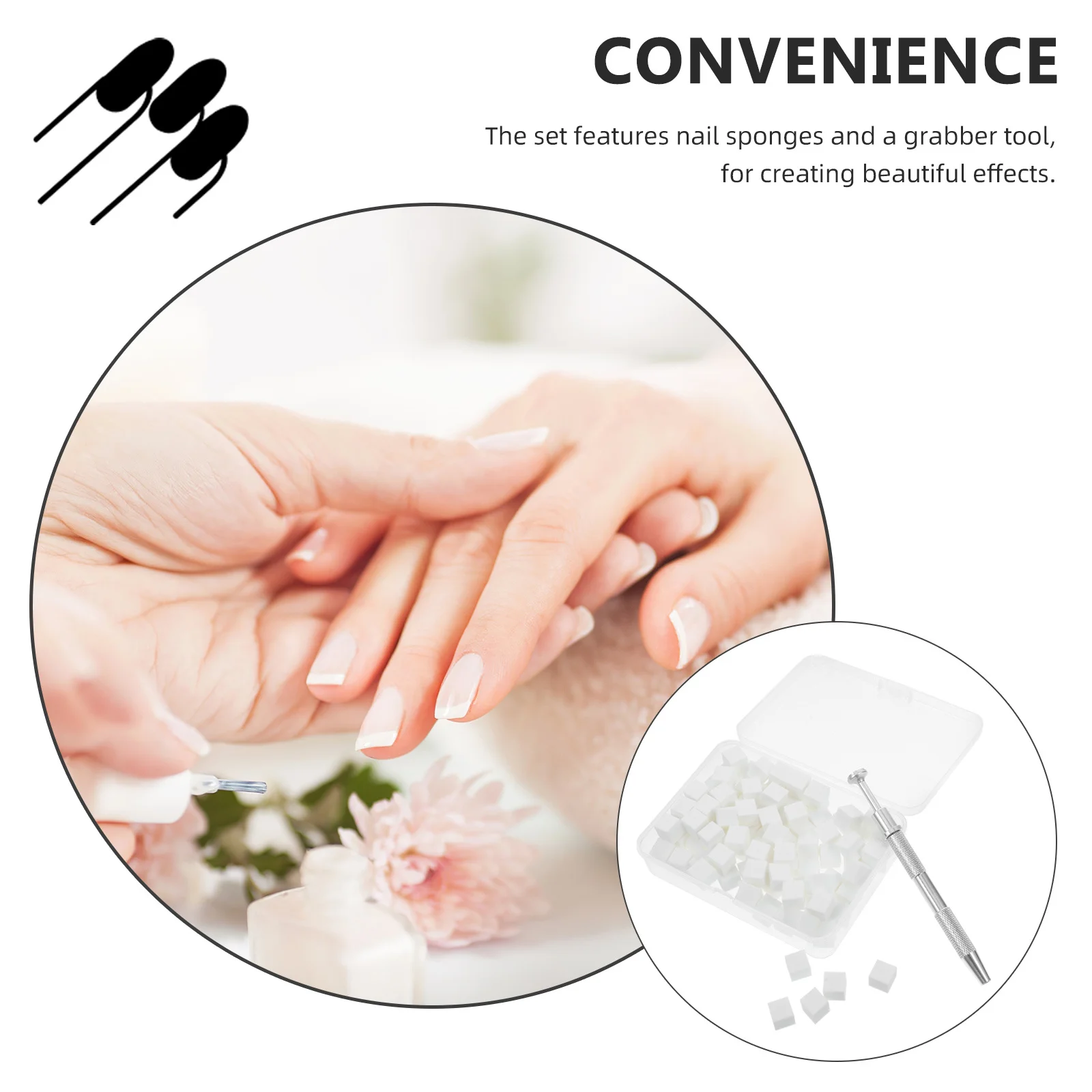 네일 아트 스펀지 키트 1세트 (그랩버 펜 포함) 미니 그라데이션 스펀지 DIY 매니큐어용 매끄러운 네일 아트 도구 세트 매니큐어