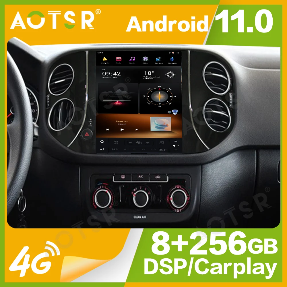 10.4'' Qualcomm 8 core For VW Tiguan 2010-2016 Car Radio Multimedia Player Android 11 Auto GPS Navigation Wireless Carplay Head