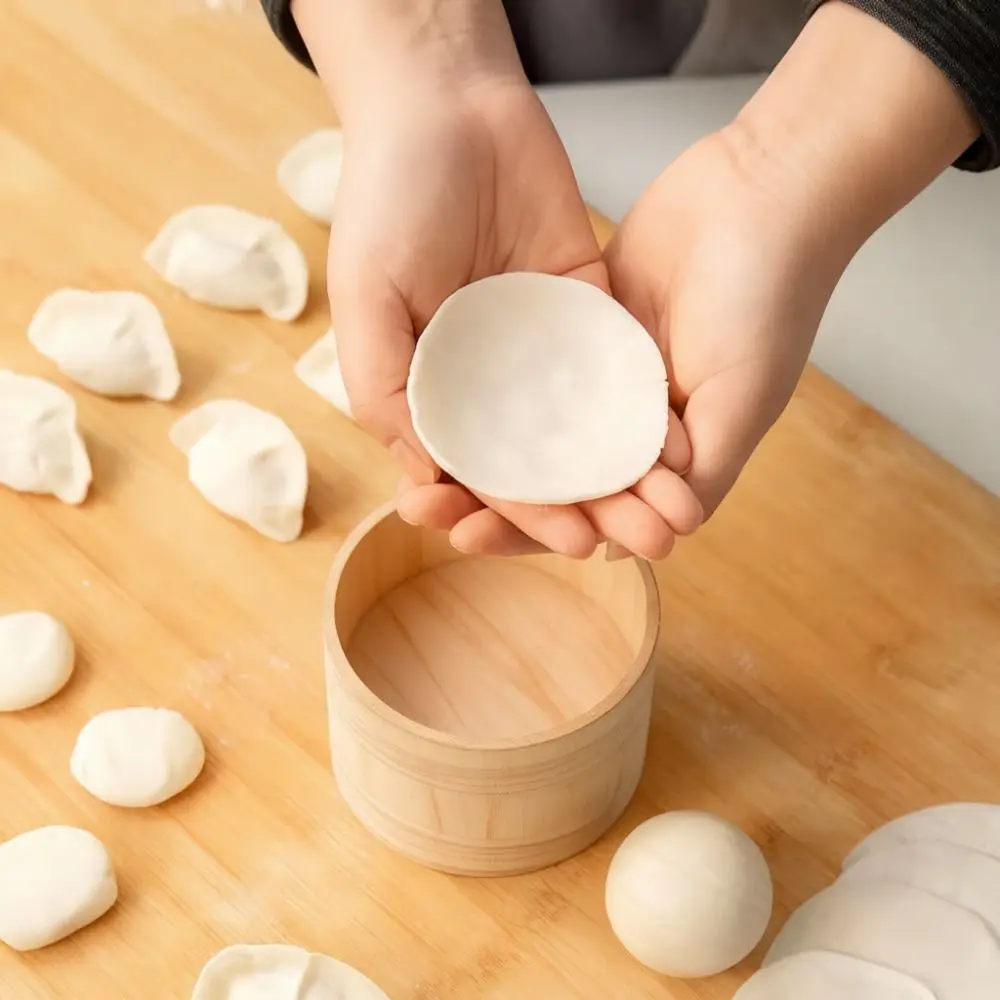 New Design Wood Dumpling Wrapper Presser Round Mold Kitchen Cooking Tool For Making Quick Pastry Skin Home Essential