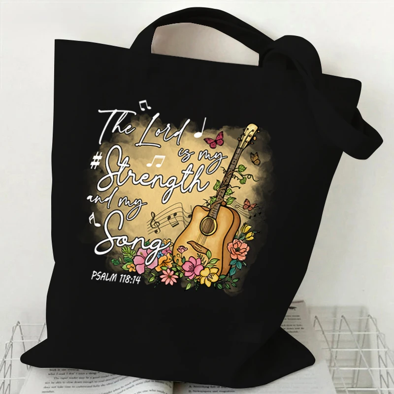 Regalo de cristianos, bolso de lona, monederos y bolsos con estampado de letras de flores silvestres, bolsas de compras de fe cristiana religiosa divertida