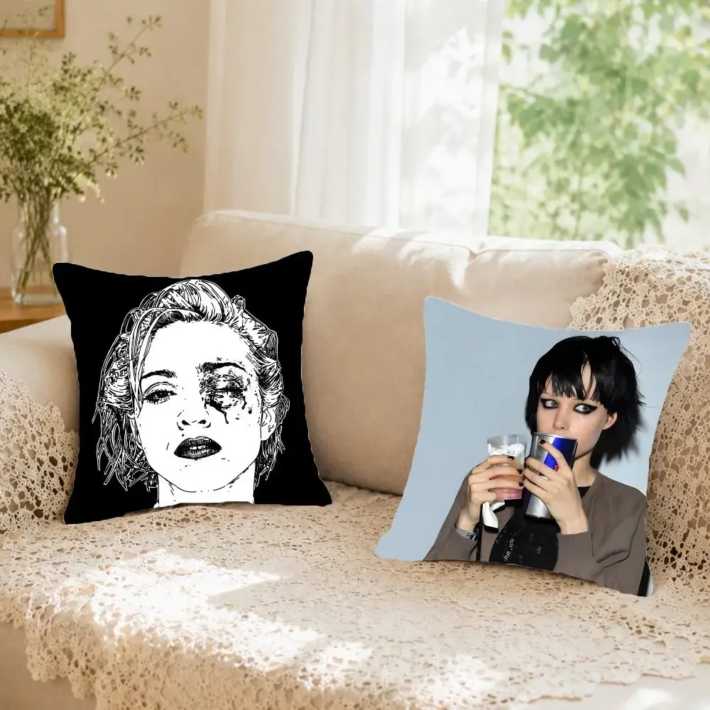 Alternative band Crystal Castles Cushion Cover Faux fur decorative Dark academia style Cat scratching post Rustic Spa pillow