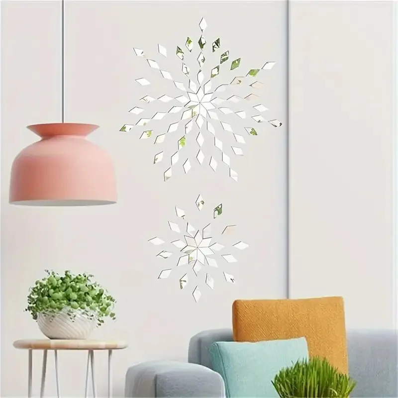 200 Pieces Diamond Shape Mirror Mosaic Tile, Acrylic Small Mirror Self Adhesive Craft Tiny Mirror Tiles for Wall Art Project