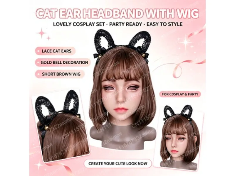 Adult Full Face Silicone Mask Realistic Cosplay Headgear Simulation Crossdresser Costume Prop
