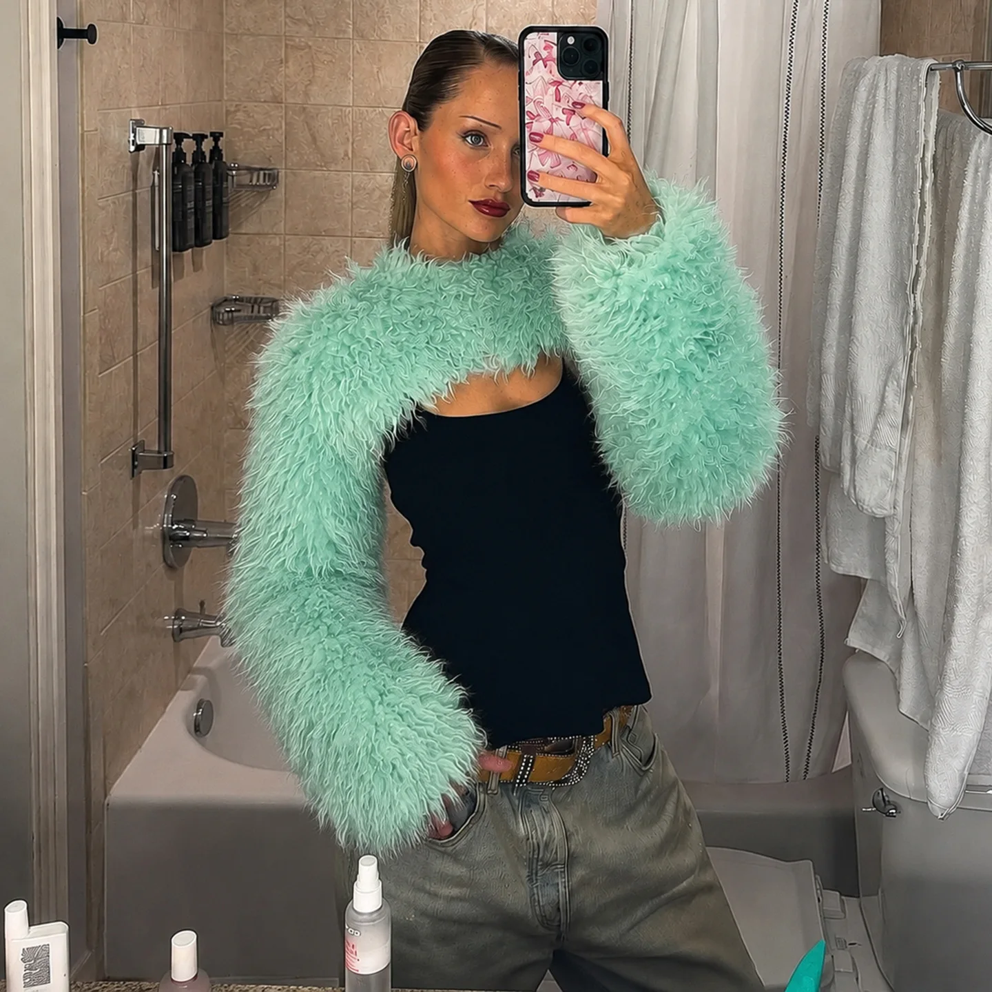 Fur Crop Tops Winter Y2K Streetwear Fashion Winter Clothes Women 2026 Cropped Furry Tops Elegant Sexy Coats Thick Warm Jackets