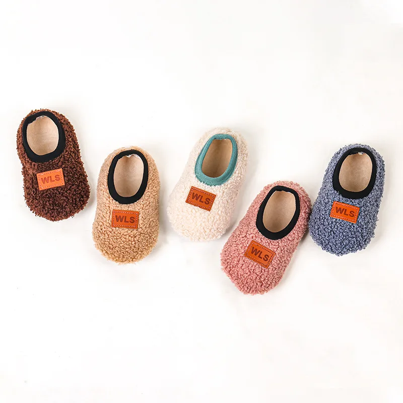 Autumn Winter Baby Slippers Toddler Plush Floor Sock Shoes Boy Girl Children Soft Anti-slip Walking Shoes Indoor Home Kids Shoes