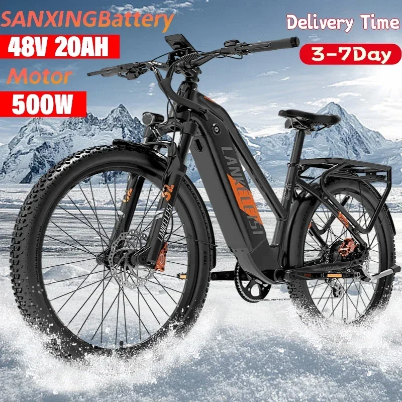 New Lankeleisi MX600 Pro 27.5 Inch Torque Sensor Electric City Bike Adult 500w 48V20Ah Mountain E Bike Electric Bicycle