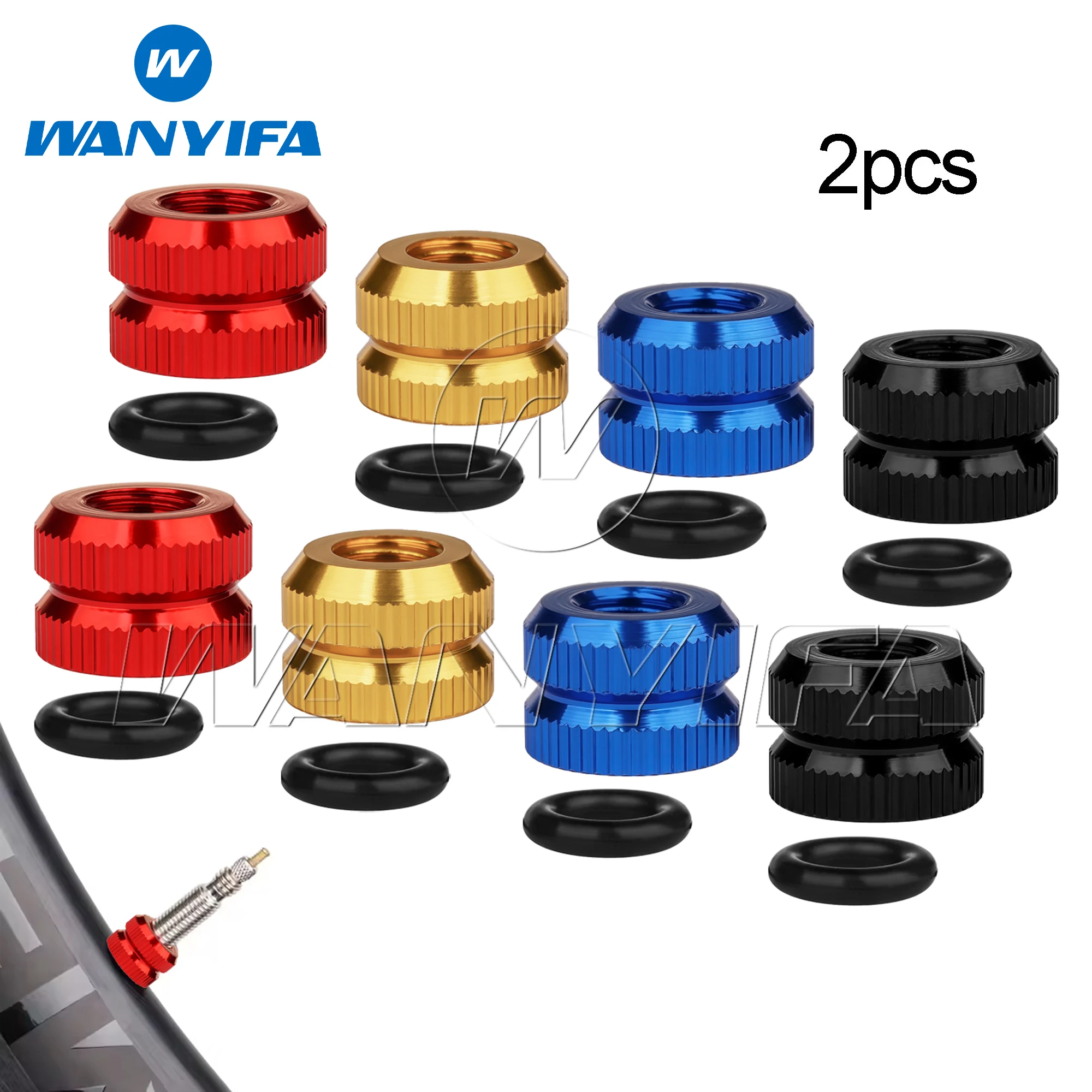 

Wanyifa 2pcs Aluminum Valve Nut Bicycle Tube Tire Presta Valve Nuts MTB Road Bike Rim Valve Cap Cycling Accessories