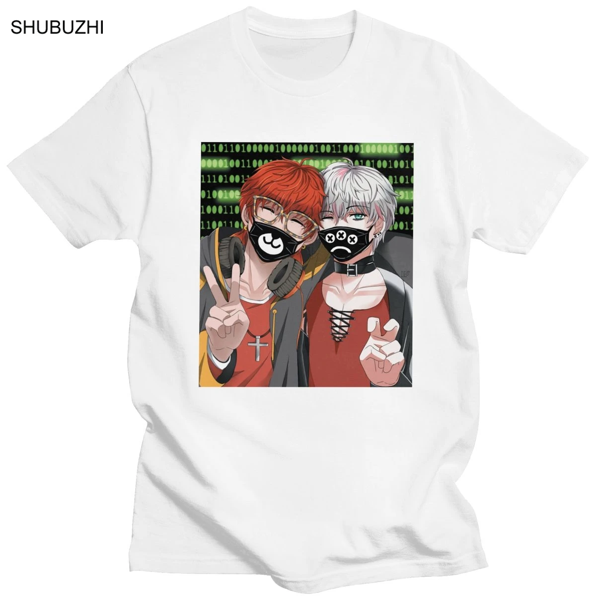 Male Mystic Messenger T-shirt Short-Sleeve Cotton Tshirt Casual Novel Game 707 and Unknown Bros Tee Shirt Clothes Merch Gift