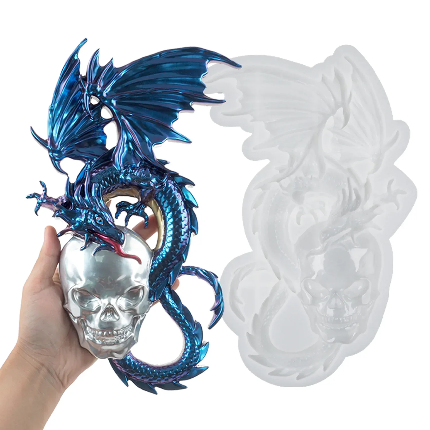 

DIY Crystal Epoxy Resin Mold Dragon Skull Wall Decoration Silicone Mold