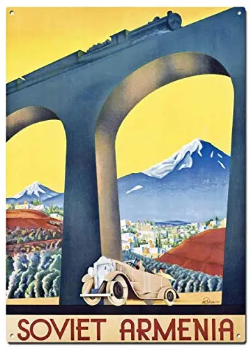Soviet Armenia Metal Tin Signs, Soviet Poster, Decorative Signs Wall Art Home Decor - 8X12 Inch (20X30 cm)