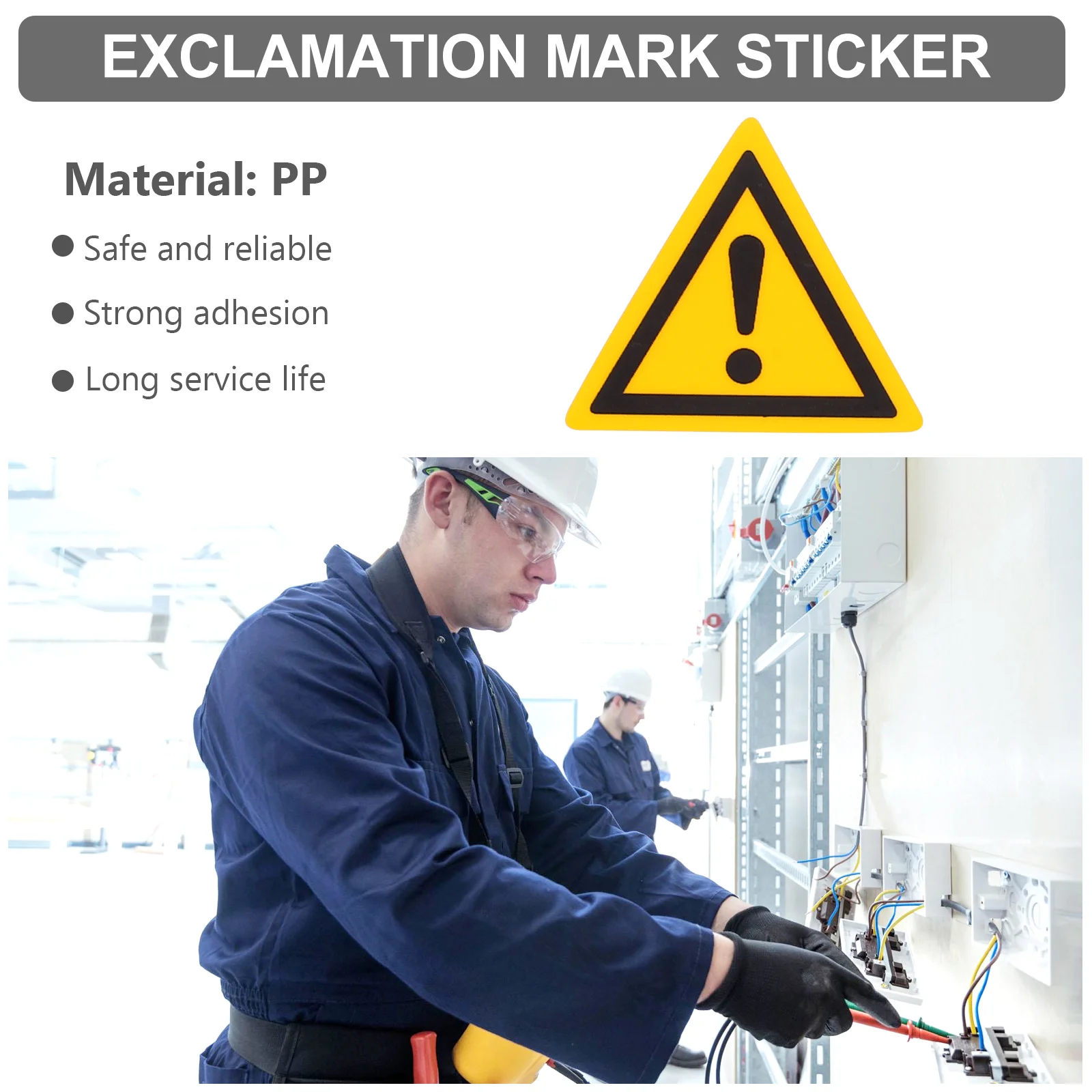 5 Pcs Signage Sticker Danger Exclamation Mark Car Stickers Warning Symbol Pp Synthetic Paper Caution