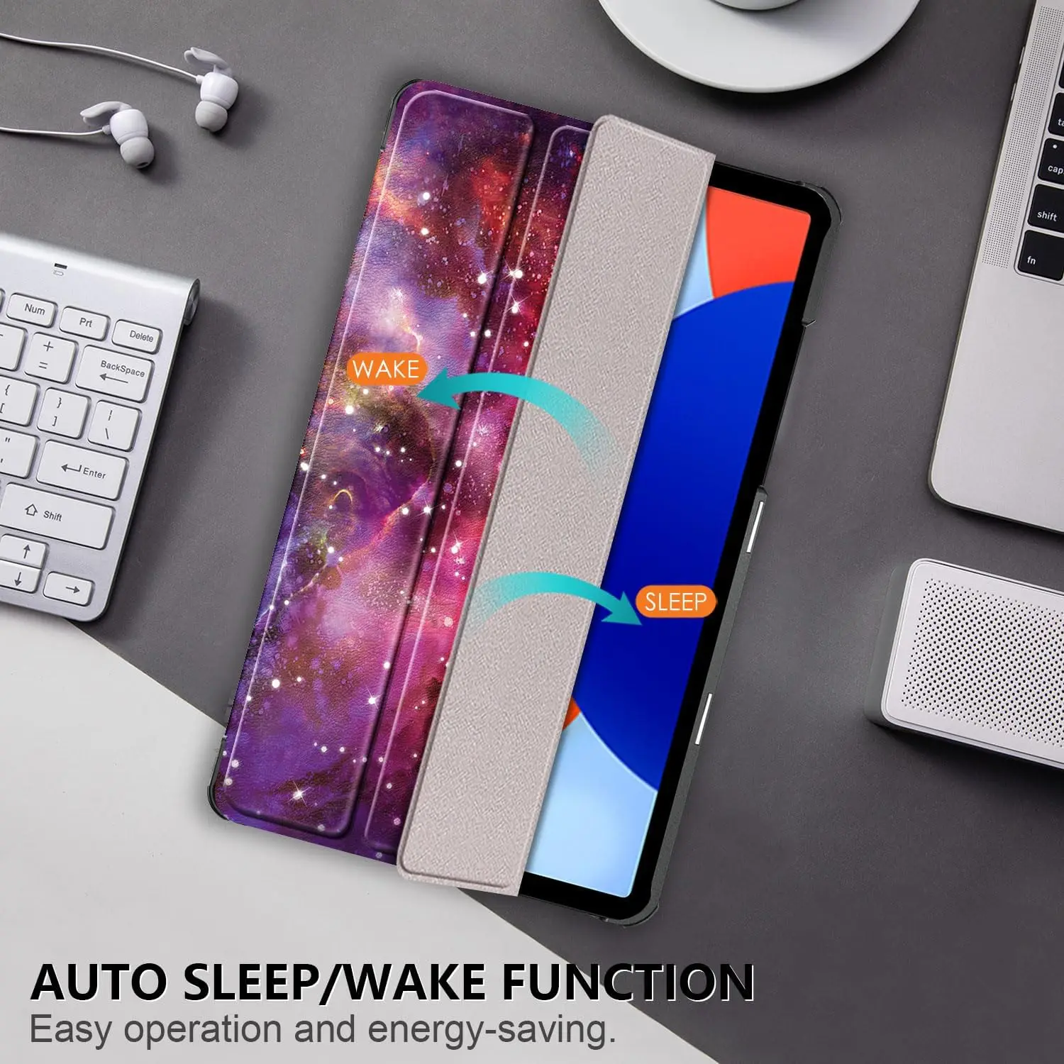 For Xiaomi Redmi Pad SE 8.7 Case 2024 PU Leather Tri-folding Stand Tablet Cases Funda For Redmi pad SE 8.7inch Smart Cover