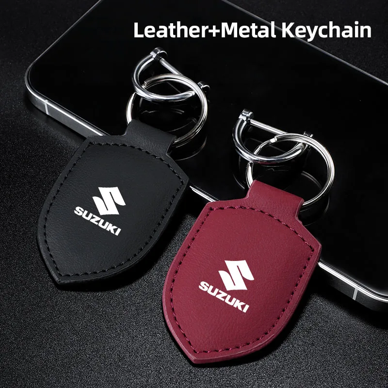 سلسلة مفاتيح بشعار السيارة النمذجة الجلود حلقة رئيسية ديكور لسوزوكي جيمي سويفت الساموراي فيتارا SX4 ألتو كايزر Ingnis DZire Swace #1