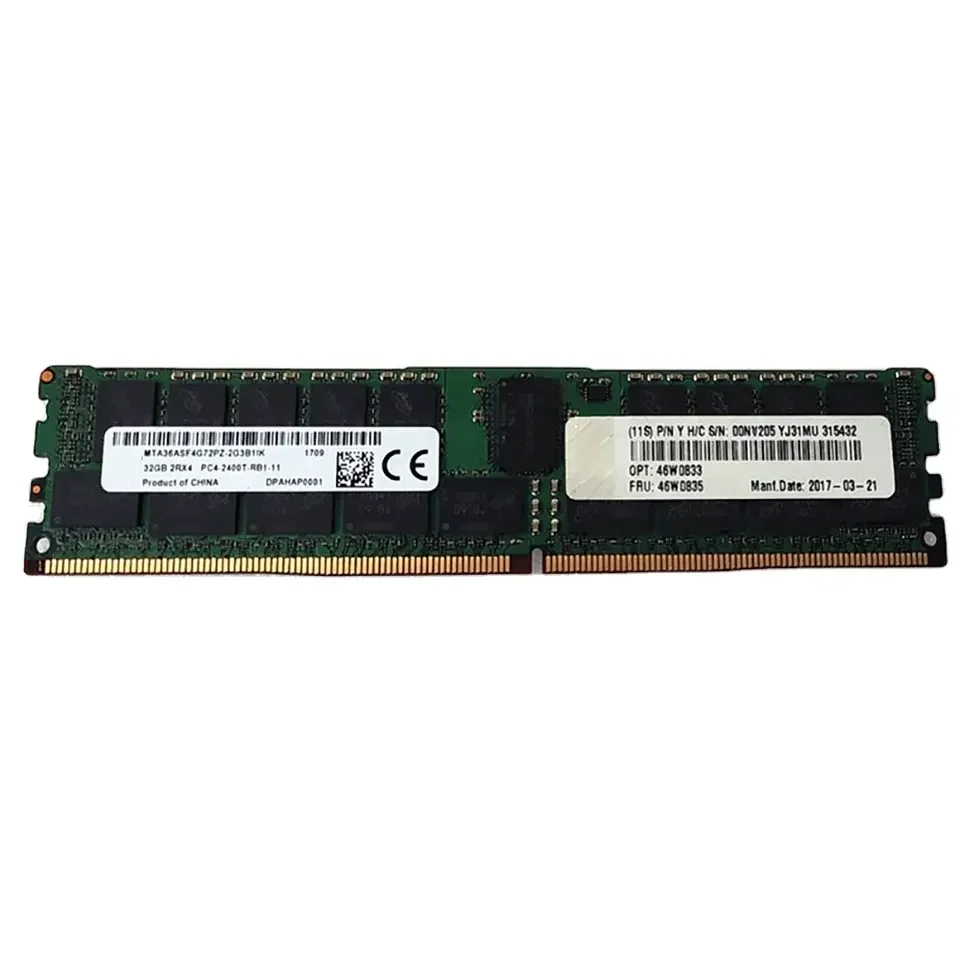 오리지널 신제품 46W0833 32GB 2400Mhz PC4-19200 Ecc Reg 2RX4 Ddr4 메모리 46W0833
