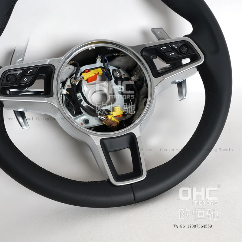 New Suitable for 15-23 Porsche 718 Cayenne 3.0T modified high-end full-leather car steering wheel with components
