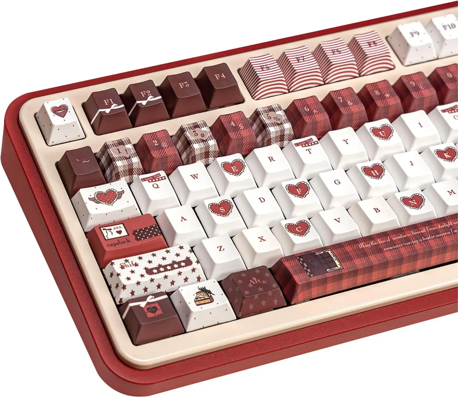 145 Chocolate Keycaps  Dye Sublimation PBT Custom Keycap Set for Cherry Profile  Red White for Switches Mechanical Keyboard