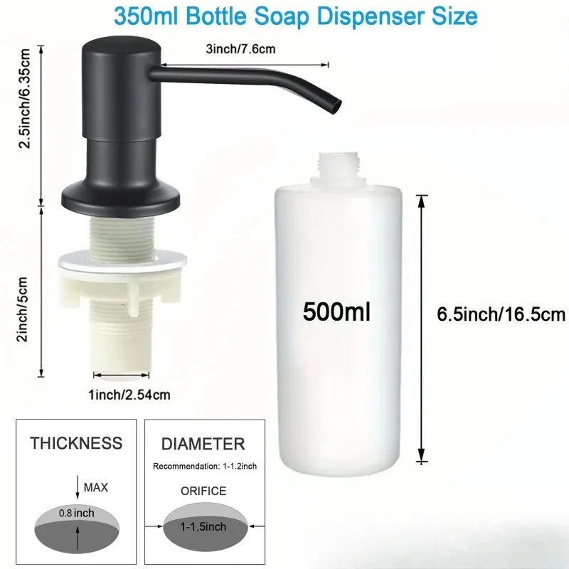 350ml/500ml Stainless Steel Useful Kitchen Sink Tools Home Product Bottle Liquid Soap Dispensers Durable Pump
