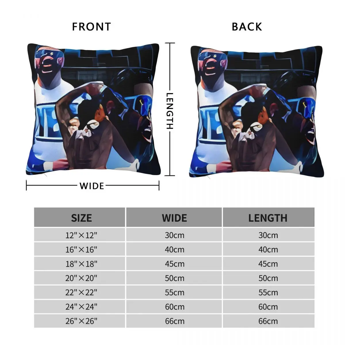 Pillow Cover JEY YEET USO Wrestling Custom DIY Cushion Cover Vintage Pillow Case For Sofa Car Home Decor Pillowcases
