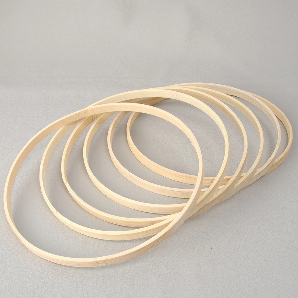 

8pcs Bamboo Hoops Durable Wedding Crafts Dreamcatcher Base Rings Floral Macrame DIY Decor Wreath Making Tools
