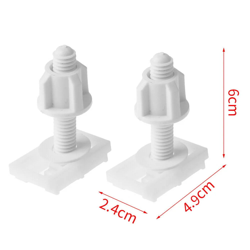 Toilet Seat Repair Hinge Bolts Kit - 2 Sets Universal Fixing Screws Washers Fitting Accessories
