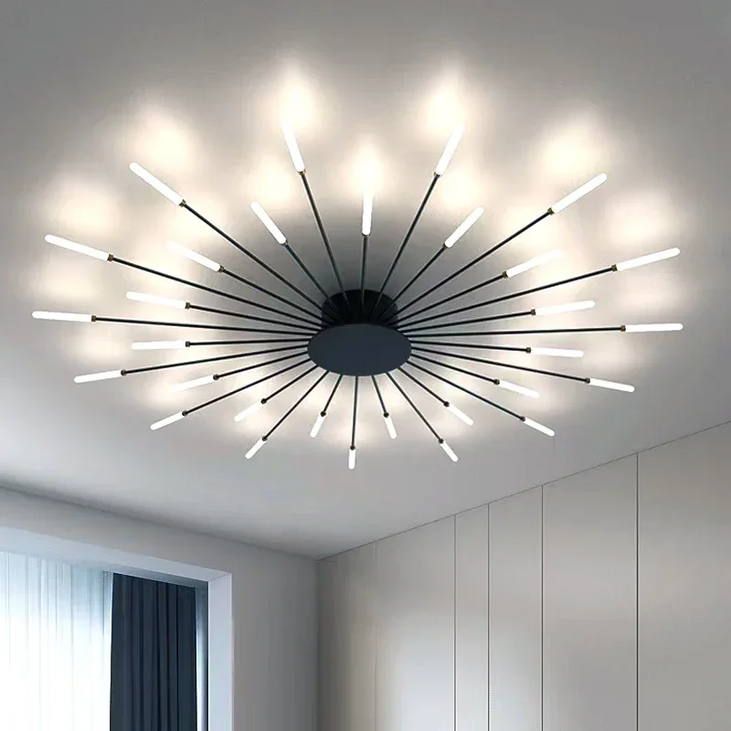 Imagem -03 - Modern Fireworks Led Ceiling Chandelier Iluminação Interior para Sala de Estar Quarto Decoração de Casa Cozinha Mesa de Jantar