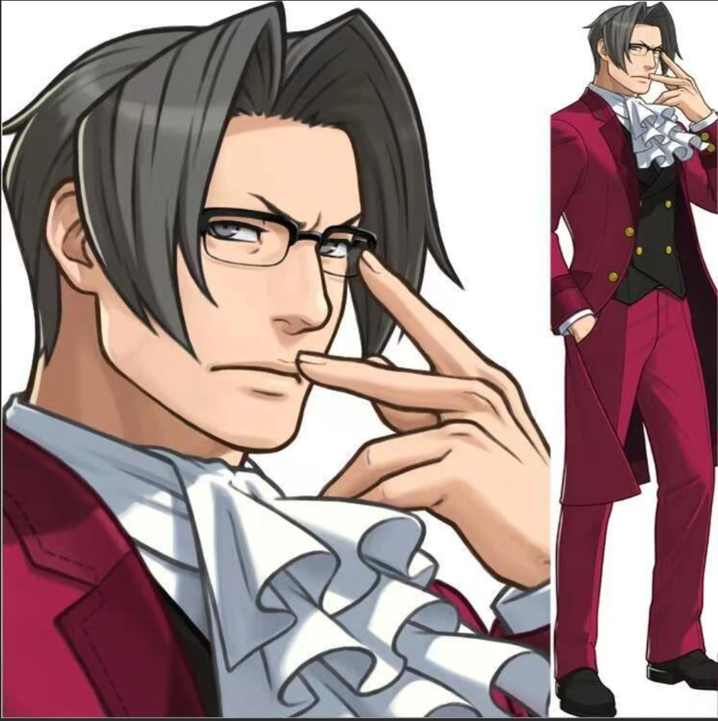 

Anime Phoenix Wright Cosplay Set - Miles Edgeworth Performance Costume