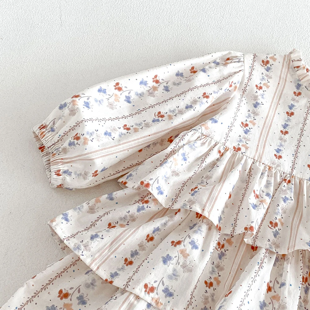 MILANCEL Kinderkleid Herbst 1-6T Süßes Blumenkleid für Mädchen Lose Kinderkleidung Koreanische Version Mädchen Prinzessinnenkleid – Detail 32
