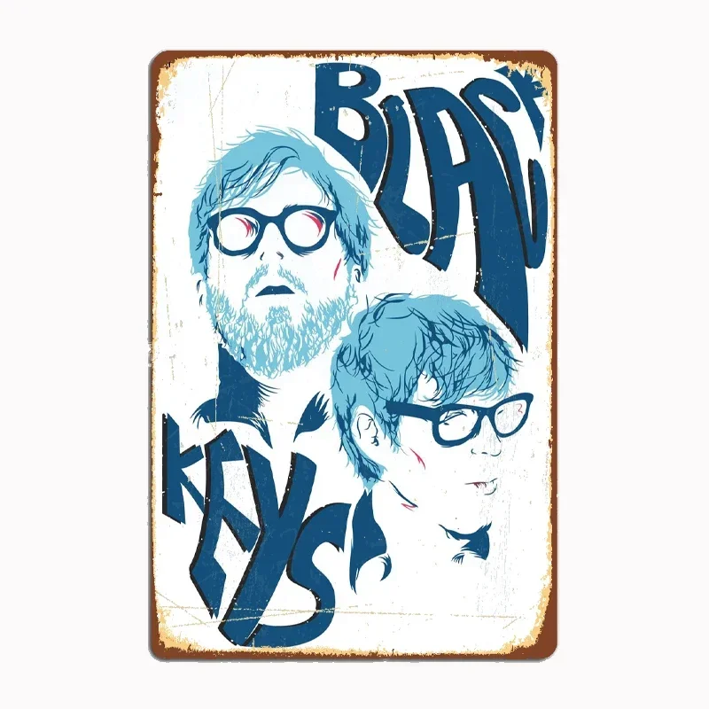 

Music Black Keys Metal Sign Mural Painting Cinema Living Room Cinema Funny Tin Poster Retro Man Cave Home Tavern