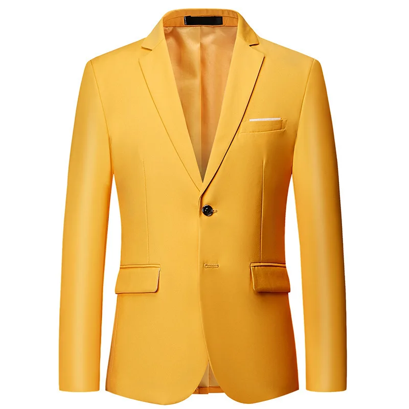 

New Fashion Men's Business Solid Color Two-Button Single-Piece Suit Jacket Fashion Slim Dress Jacket