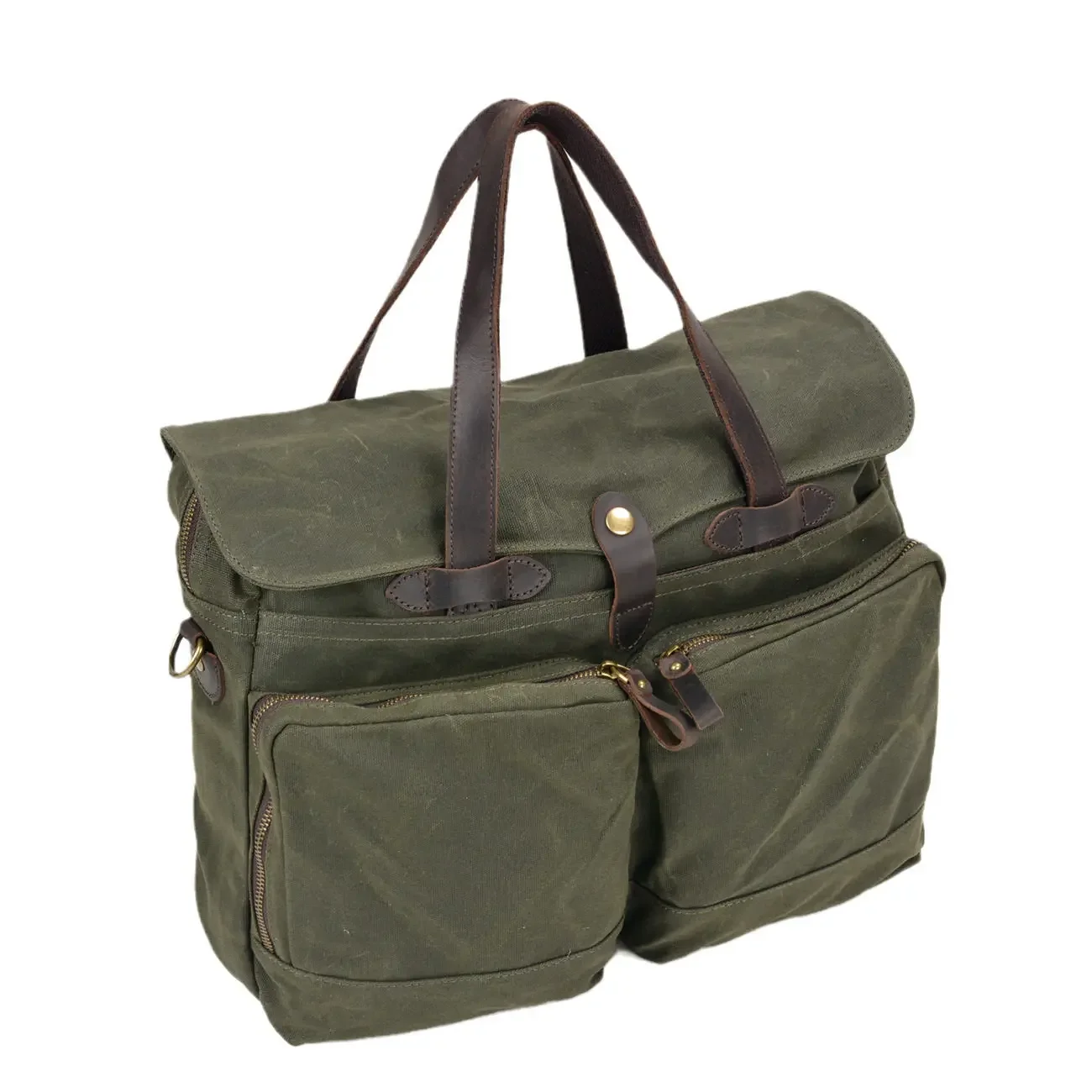 American Vintage Canvas Men's Document Laptop Oil Wax Canvas Crossbody Bag