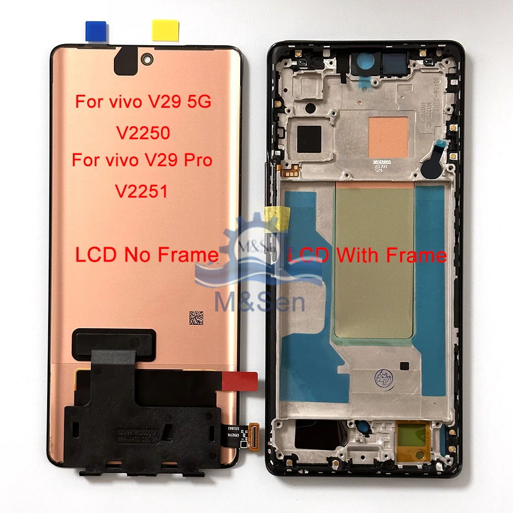 Oryginalny ekran AMOLED do Vivo V29 5G V2250 V29 Pro V2251 V29e V29 Lite LCD do Vivo V30 V2318 V30E V2339 V30 Pro Frame