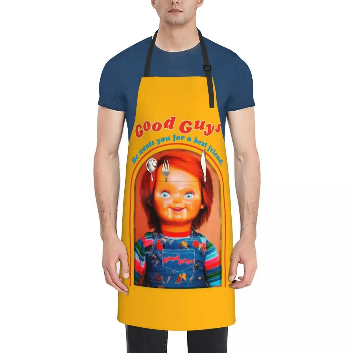 Chucky Retro Movies Apron japanese woman Men's Kitchen Chef Uniform Apron