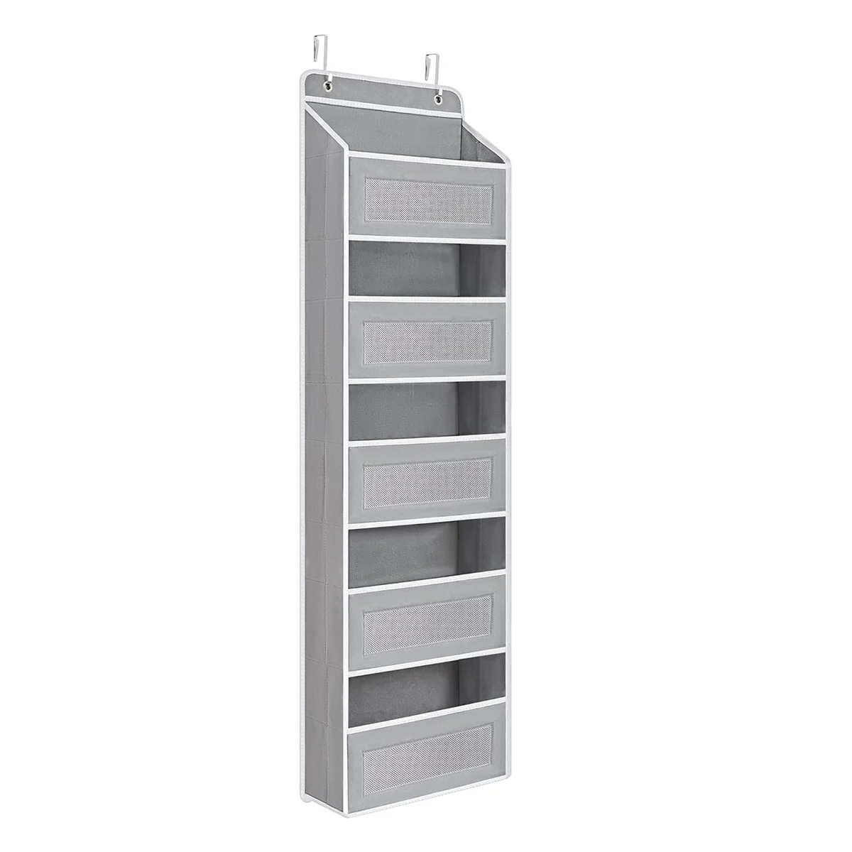 Over the Door Organizer Storage,5 Shelf Hanging Door Organizer with 5 Capacity Pockets, Door Organizer Gray