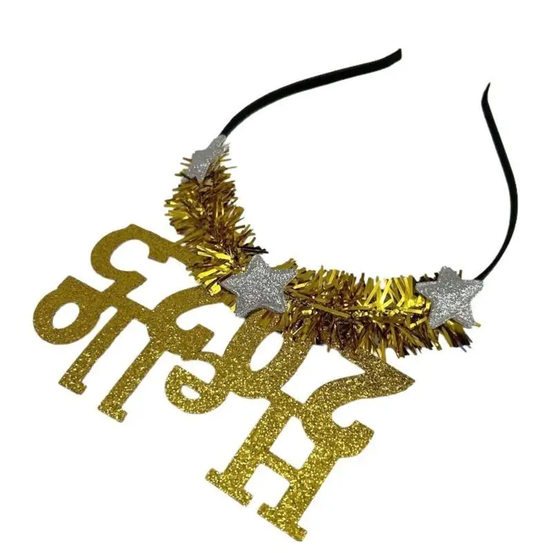 652F Diadema para cabeza Año Nuevo, disfraces fiesta fotográfica, Cosplay, purpurina oropel