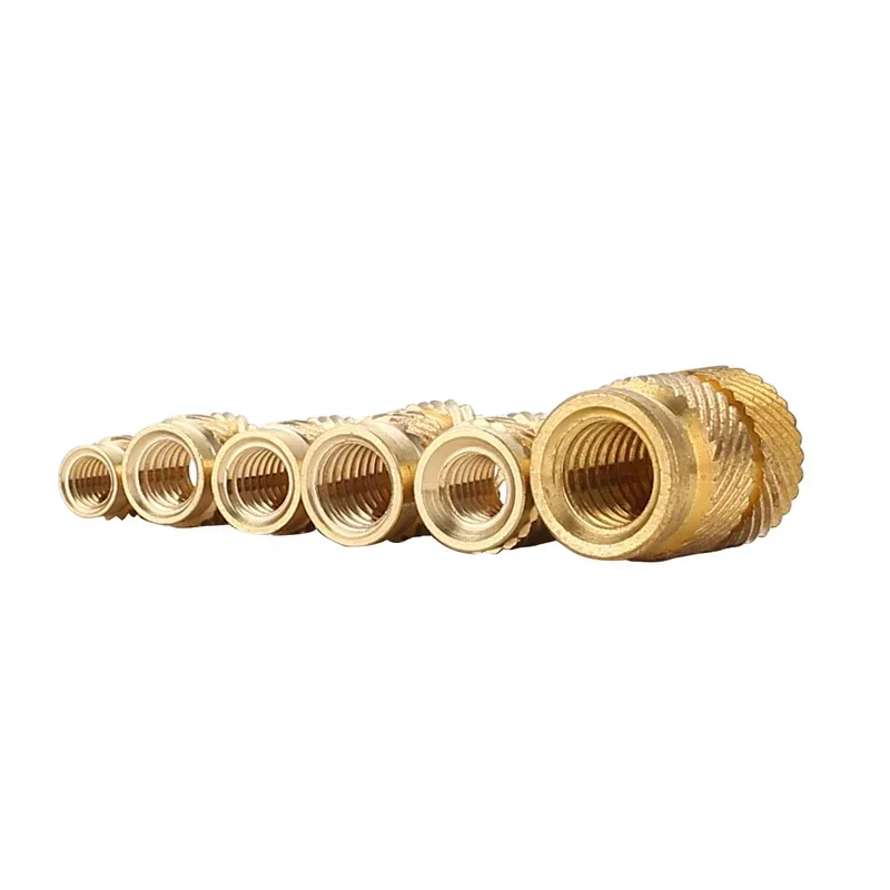 M2.5 Brass Hot Melt Inserts Nut Heating Molding Copper Thread Inset Nuts SL-type Double Twill Knurled Injection Brass Nut 100Pcs