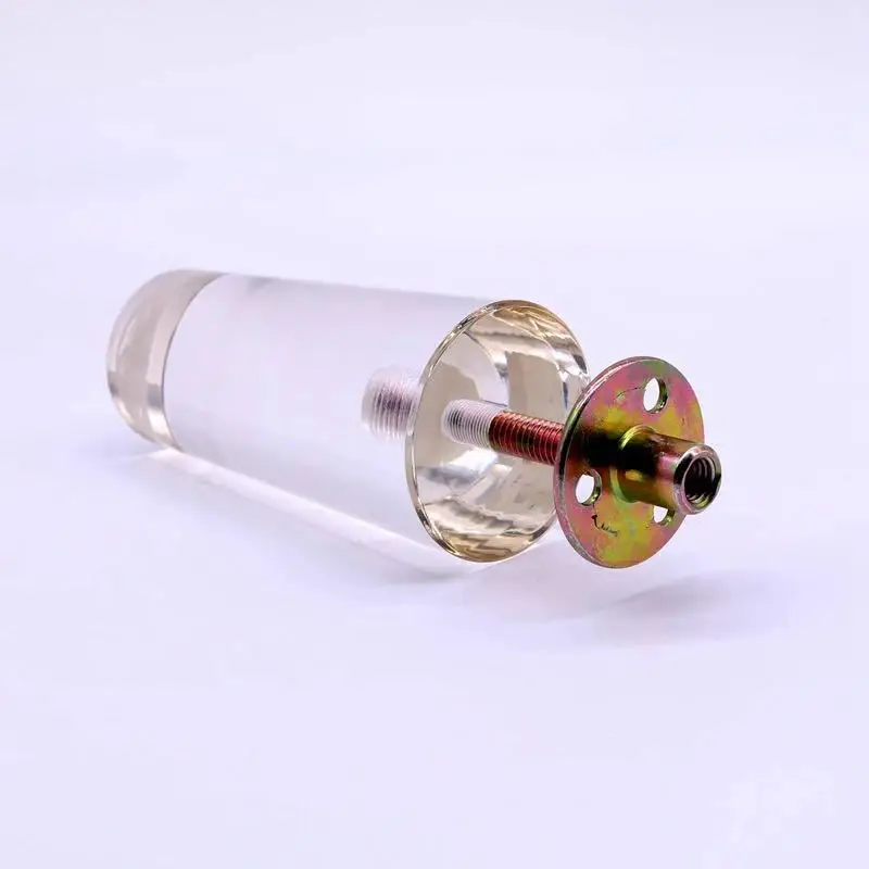 4Pcs Clear Acrylic Sofa Legs DIY Round Replacement Furniture Legs for Cabinet Dressser Couch Ottoman Footstool TV Stand