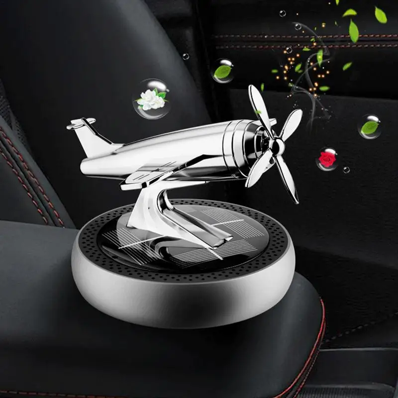 Solar Energy Rotate Helicopter Car Ornaments Aromatherapy Decor Home Office Decordesk Decoration Accessories air force fighter