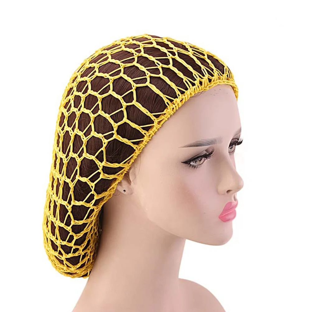 2 pçs durável net dormir chapéu protetor de cabelo elástico vermelho amarelo cada cor longo dormir chapéu net protetor de cabelo