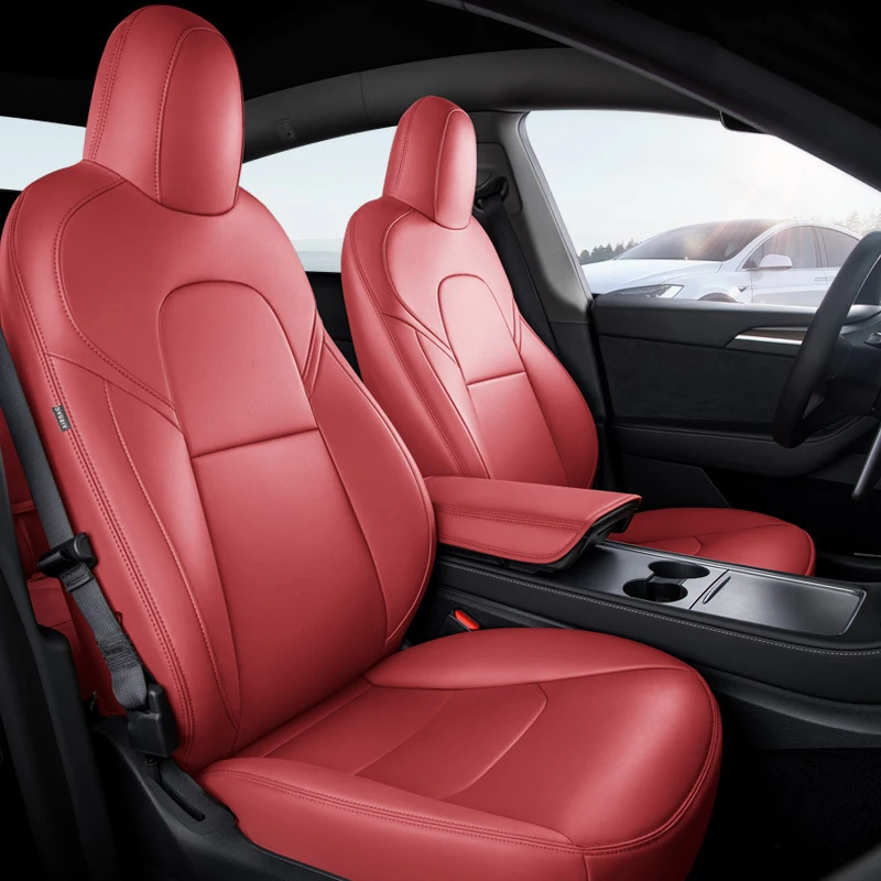 For Tesla Model 3 Y 2019-2026 Custom Fit Car Seat Cover Accessories 360 Degree Full Covered Perforated Artificial Leather