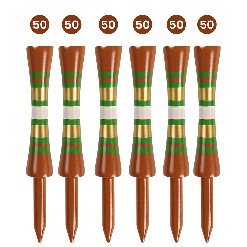 Houten golfkasteel tees, trapvormig, gelijke hoogte, waarde 30/100 stuks, 40mm 45mm 50mm lengte, kleurrijk voor oefening