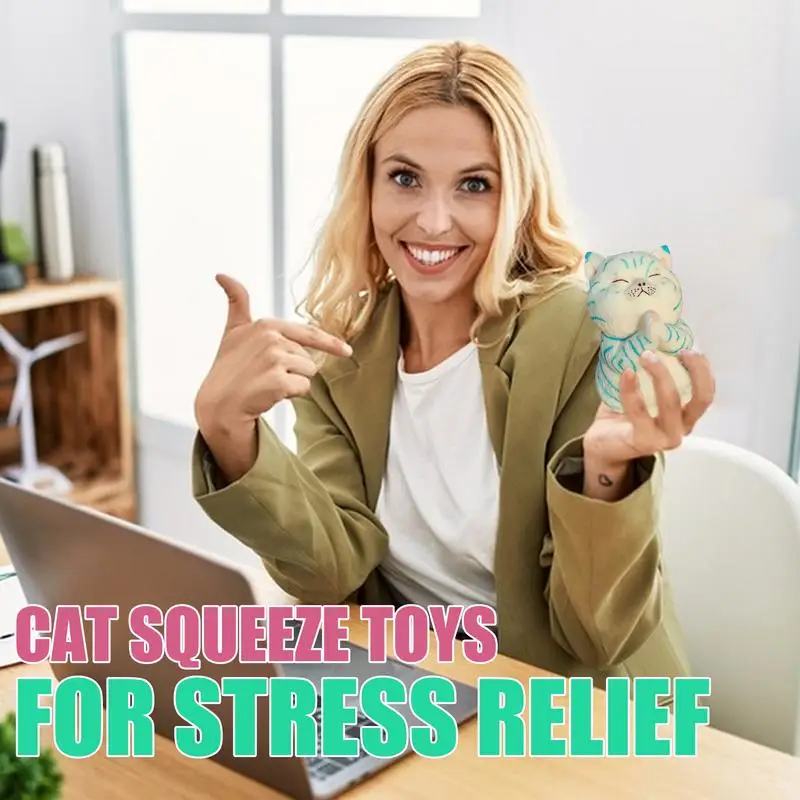 Cat Fidget Toy Elastic Sensory Fidget Toys Fidget Squeeze Toy Funny Slow Rising Stretchy Toys Stress Relief Sensory Toys For