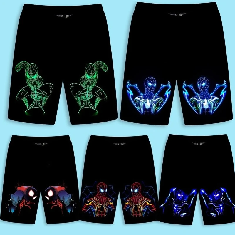 

Marvel Heroes Anime Avengers Spider Man Collaboration Surrounding Clothes Shorts Summer Boys Five Point Beach Pants
