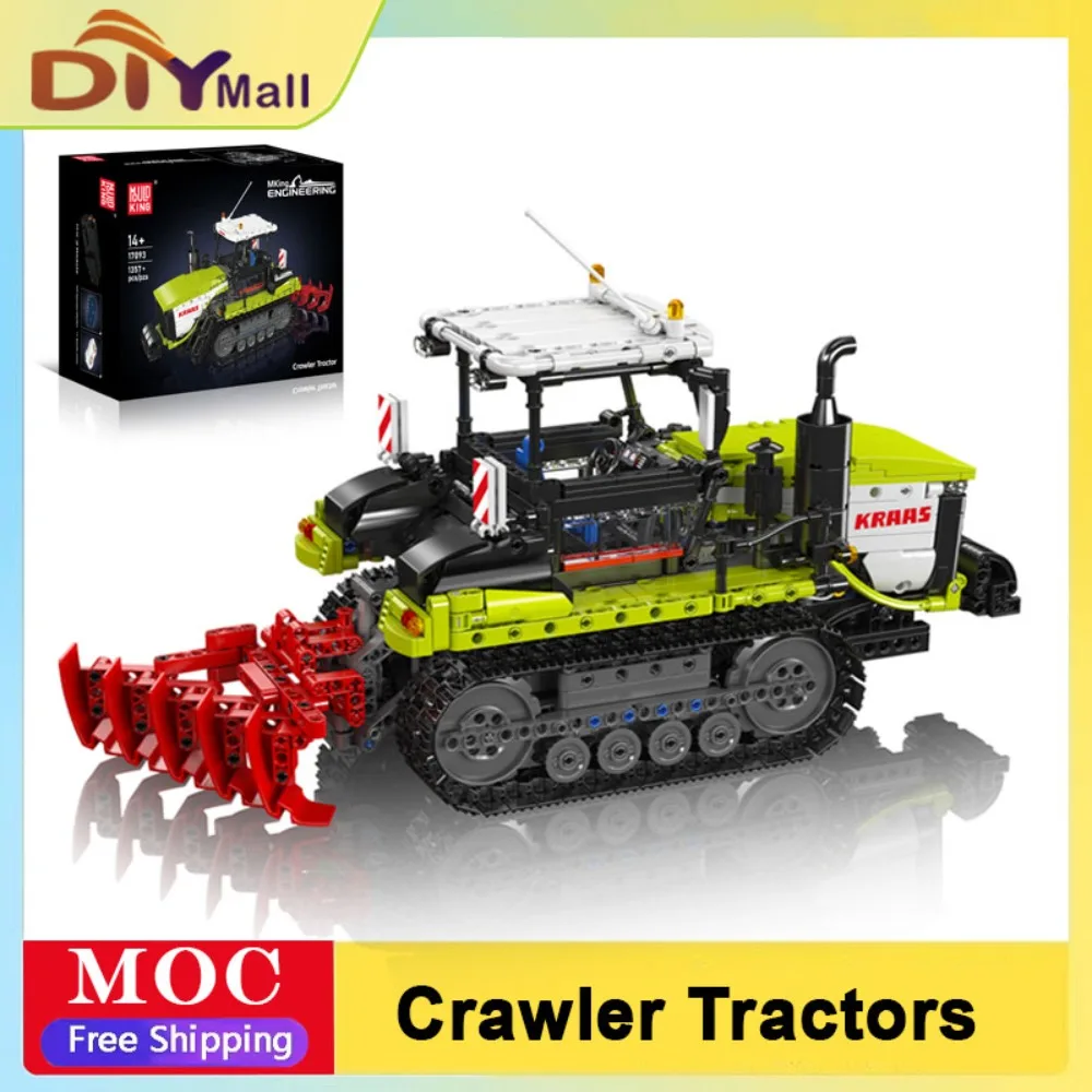

Mold King 1357 шт. гусеничный трактор, строительный блок, технический автомобиль, игрушки, набор игрушек с дистанционным управлением, модель кирпичей для детей, Рождественский подарок