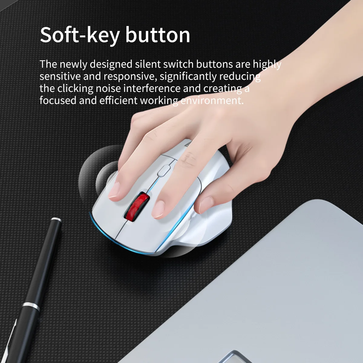 ماوس لينوفو اللاسلكي بتصميم مريح وخفيف الوزن ووضع مزدوج وكمون منخفض عالمي للاستخدام المنزلي في مكتب الألعاب