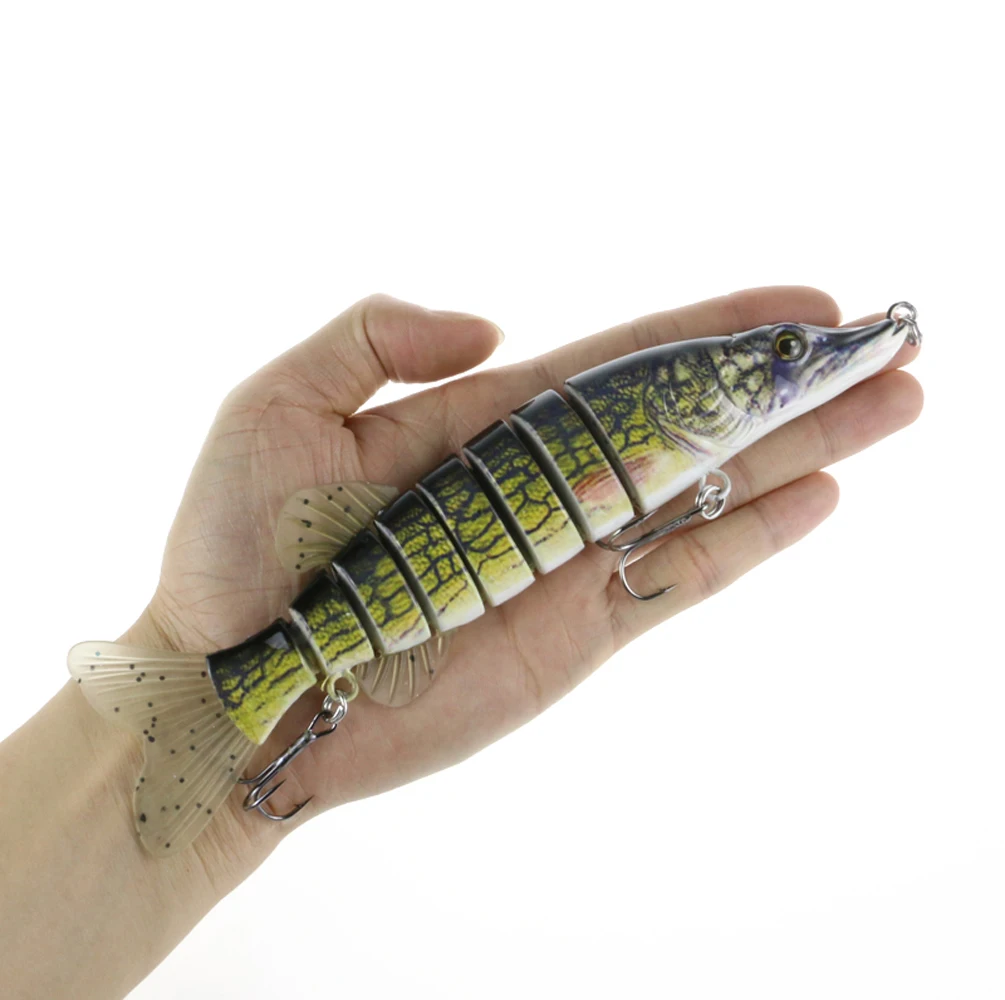 lifelike multi articulado isca de pesca isca de pesca maritima swimbait de cauda macia pike e muskie tackle tamanho grande 21cm 70g 01