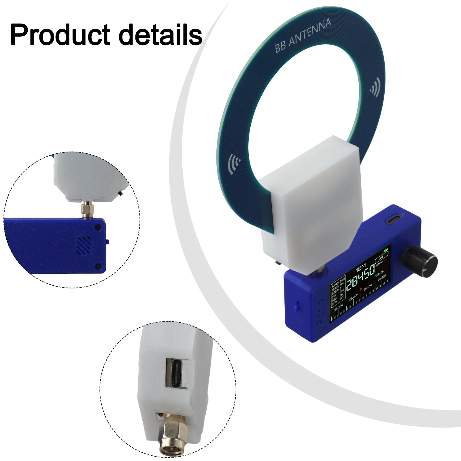 

Electronic 7.3*3.2*1.2mm Broadband Loop Antenna HF Reception Capability Lightweight Carbon Fiber Body Home Entertainment